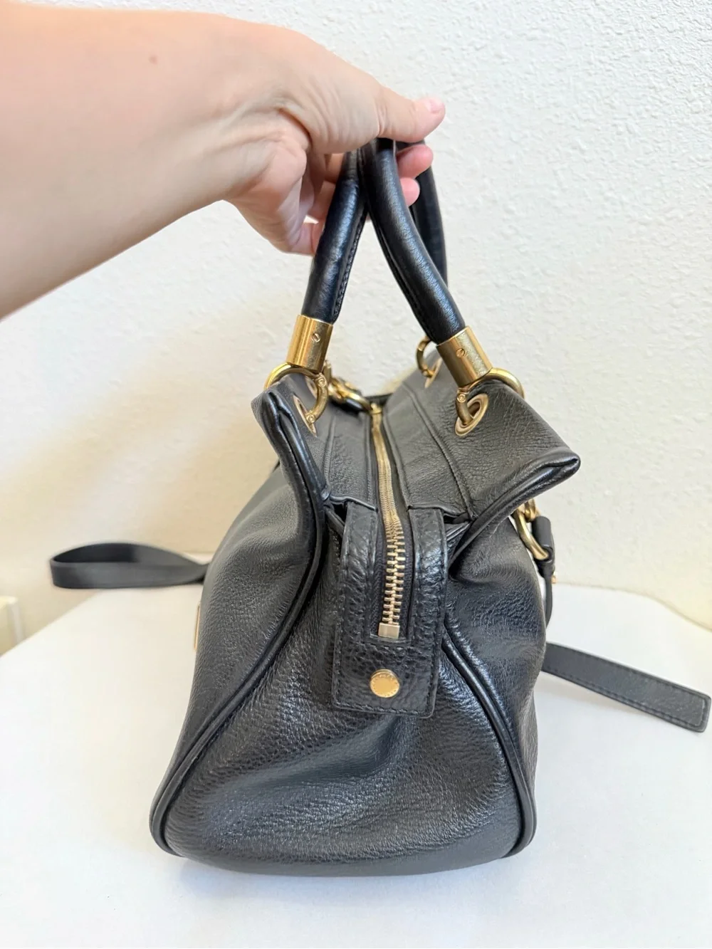 Marc by Marc Jacobs Too Hot To Handle Satchel Black Leather Crossbody Bag